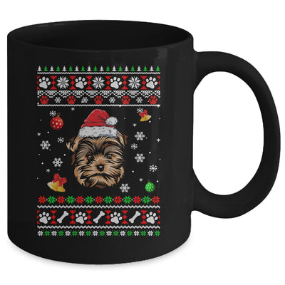 Merry Christmas Ugly Xmas Yorkie Santa Hat Funny Mug | teecentury