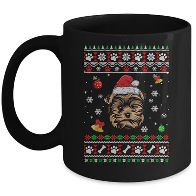 Merry Christmas Ugly Xmas Yorkie Santa Hat Funny Mug | teecentury