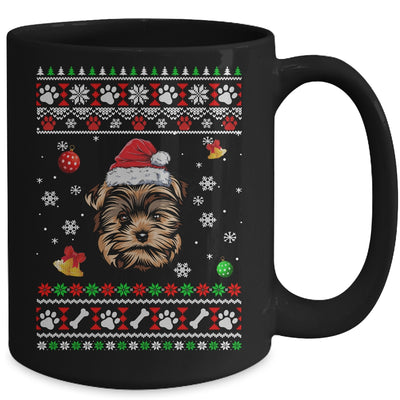 Merry Christmas Ugly Xmas Yorkie Santa Hat Funny Mug | teecentury