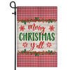 Merry Christmas Y'all Flag Buffalo Check Plaid Xmas Quote Flag | Teecentury.com