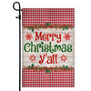 Merry Christmas Y'all Flag Buffalo Plaid Check Xmas Flag | Teecentury.com