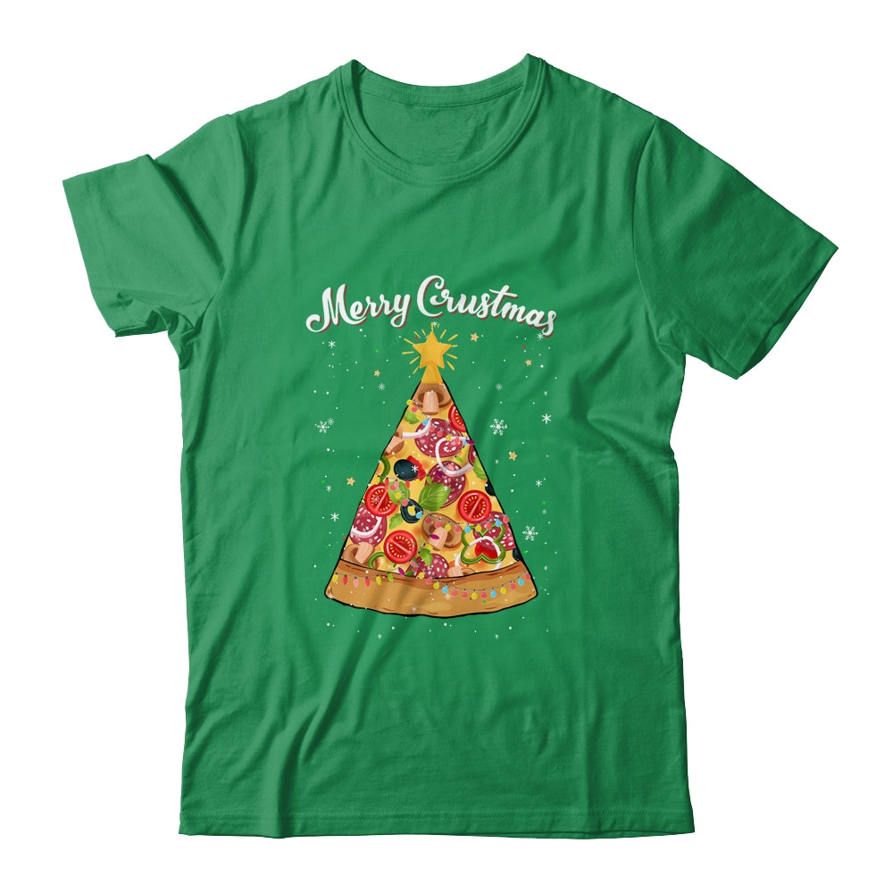 Merry Crustmas Pizza Christmas Tree Xmas T-Shirt & Sweatshirt | Teecentury.com