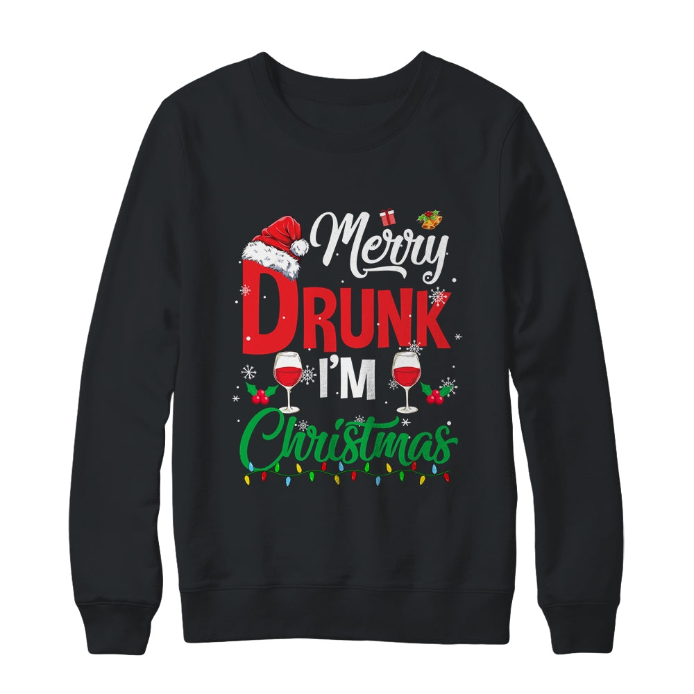 Merry Drunk Im Christmas Funny Naughty Drinking T-Shirt & Sweatshirt | Teecentury.com