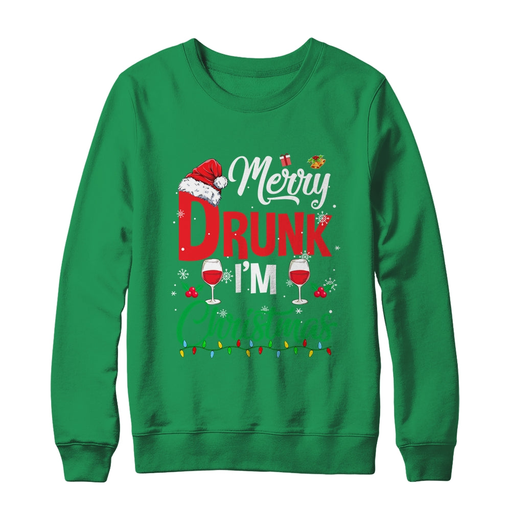 Merry Drunk Im Christmas Funny Naughty Drinking T-Shirt & Sweatshirt | Teecentury.com