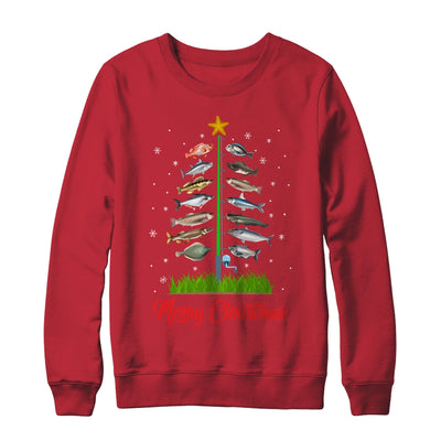 Merry Fishmas Christmas Tree Fish Funny Fishing T-Shirt & Sweatshirt | Teecentury.com