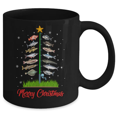 Merry Fishmas Christmas Tree Fish Funny Fishing Mug Coffee Mug | Teecentury.com