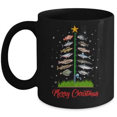 Merry Fishmas Christmas Tree Fish Funny Fishing Mug Coffee Mug | Teecentury.com
