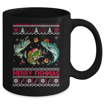 Merry Fishmas Funny Fishing Christmas Ugly Sweater Fish Xmas Mug Coffee Mug | Teecentury.com