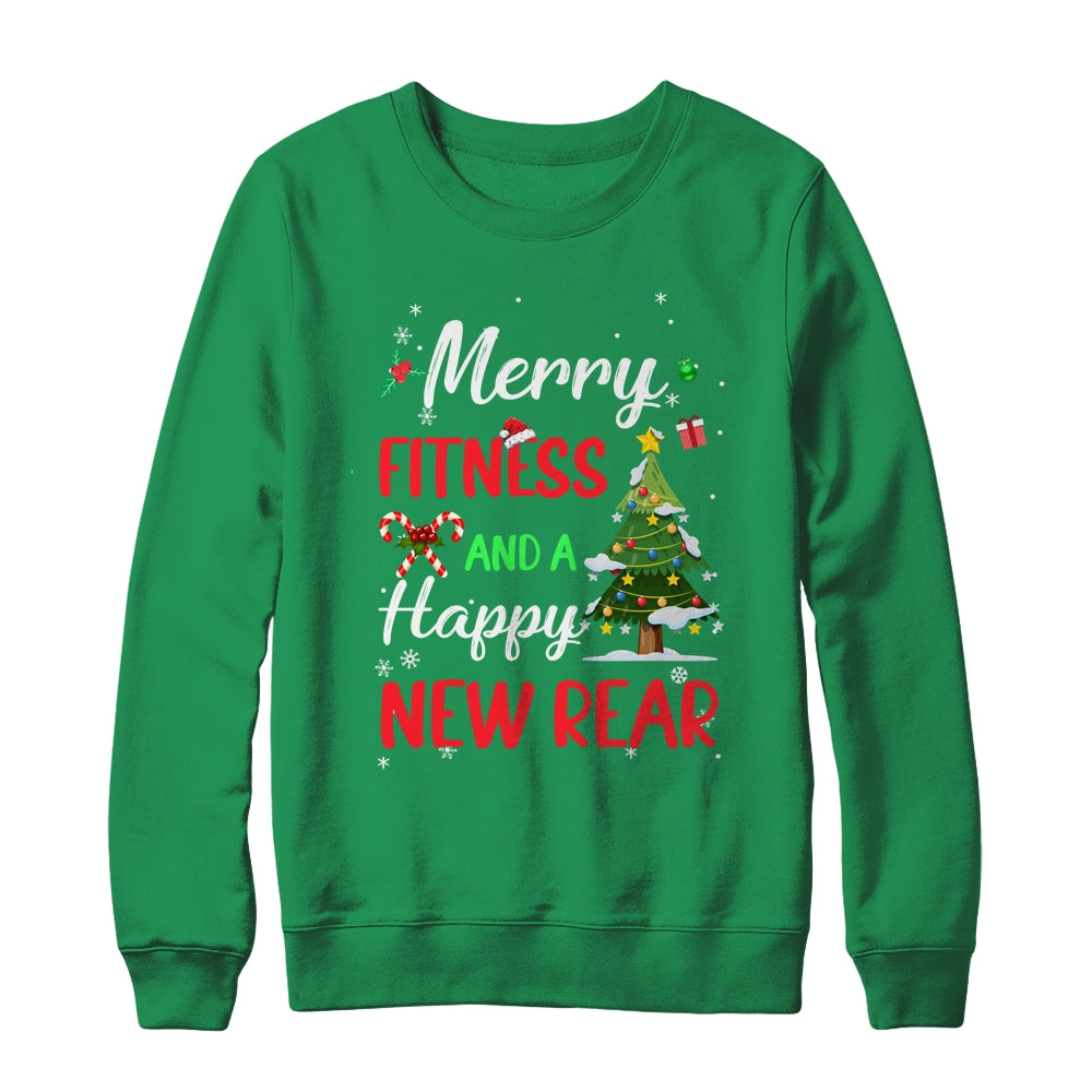 Merry Fitness Happy New Rear Workout Gym Christmas Men Women Shirt & Sweatshirt | teecentury