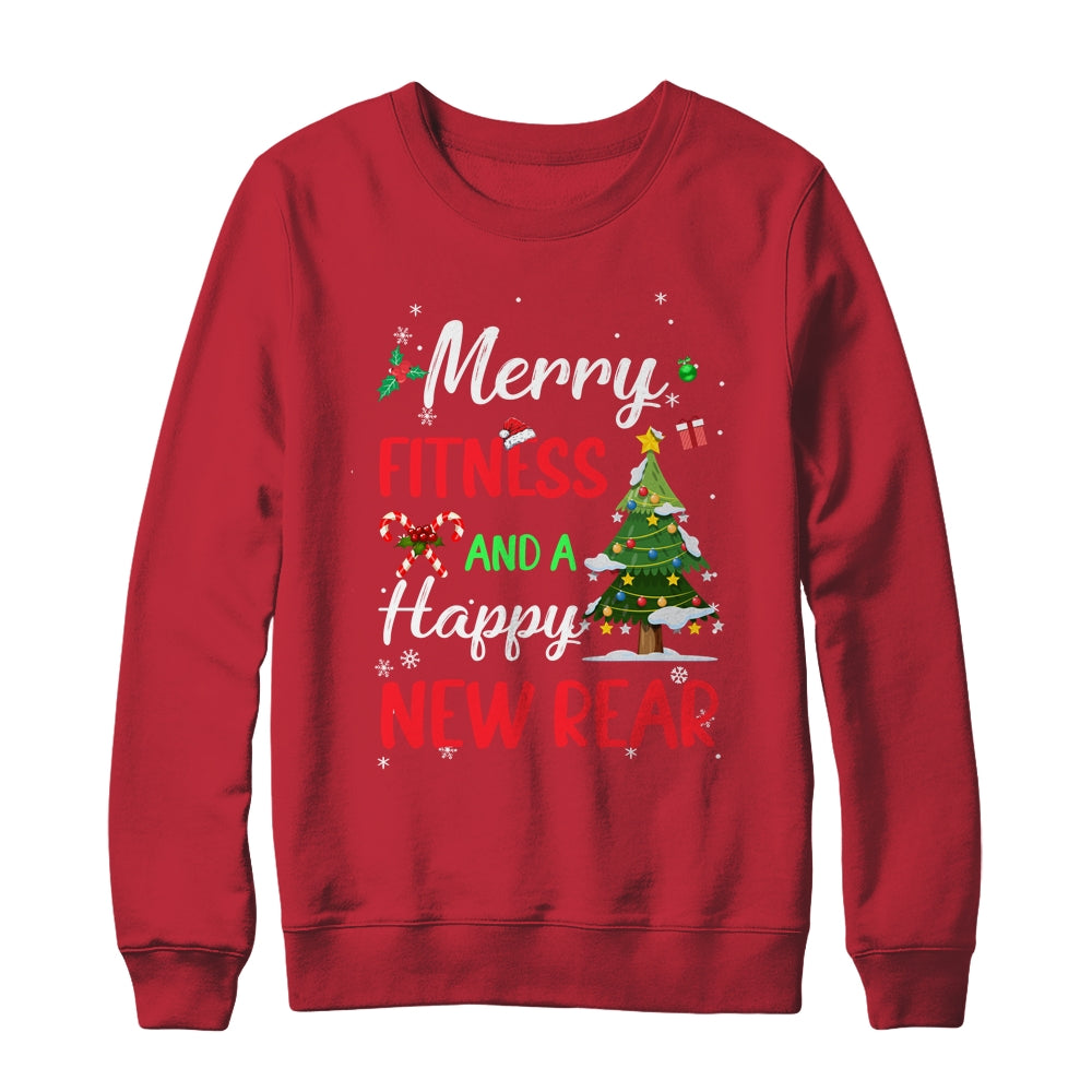 Merry Fitness Happy New Rear Workout Gym Christmas Men Women Shirt & Sweatshirt | teecentury