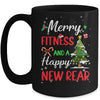 Merry Fitness Happy New Rear Workout Gym Christmas Men Women Mug | teecentury