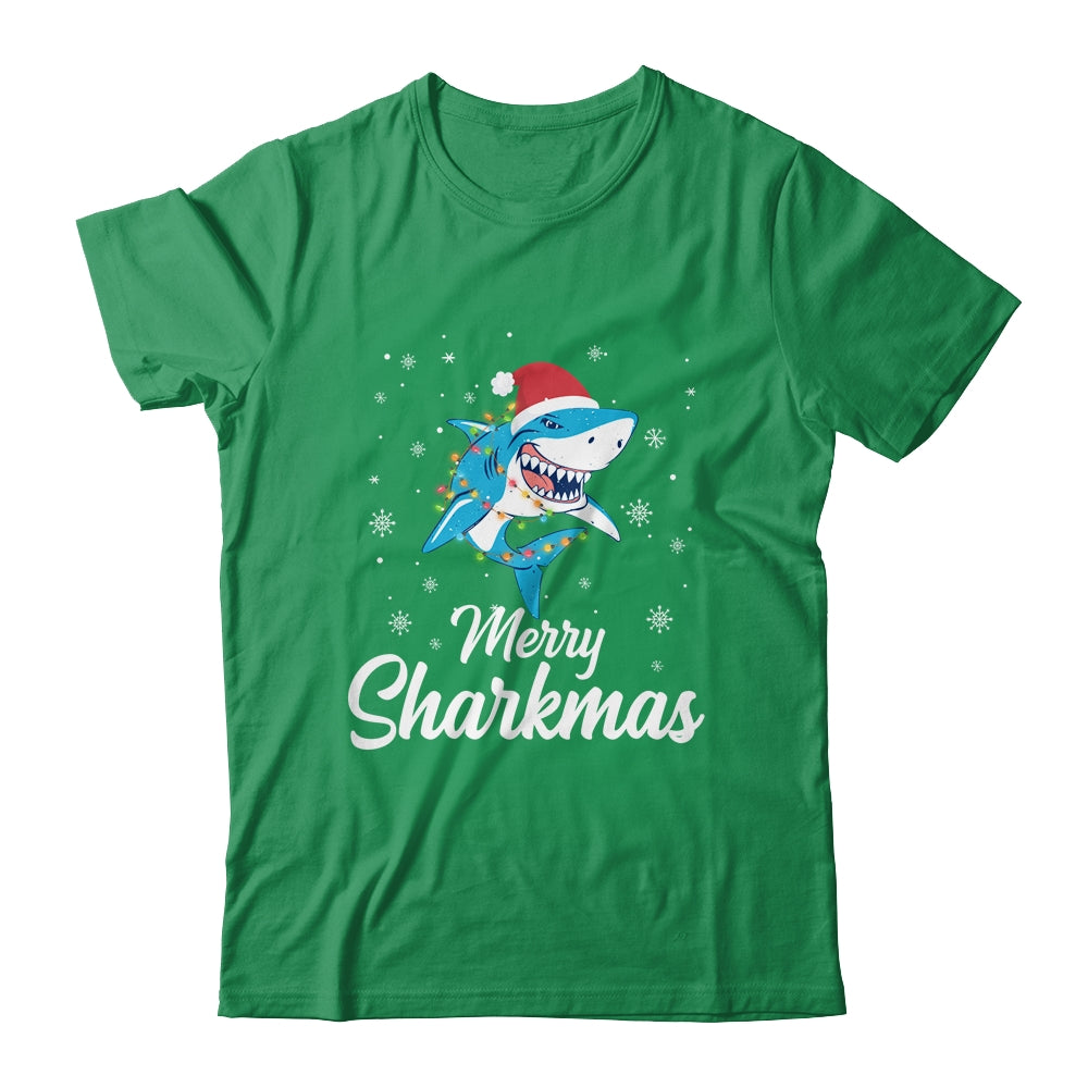 Merry Sharkmas Santa Christmas Sharks Lover Gift T-Shirt & Sweatshirt | Teecentury.com