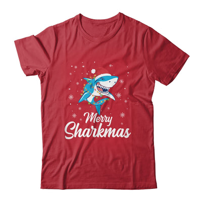 Merry Sharkmas Santa Christmas Sharks Lover Gift T-Shirt & Sweatshirt | Teecentury.com