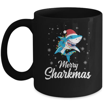 Merry Sharkmas Santa Christmas Sharks Lover Gift Mug Coffee Mug | Teecentury.com