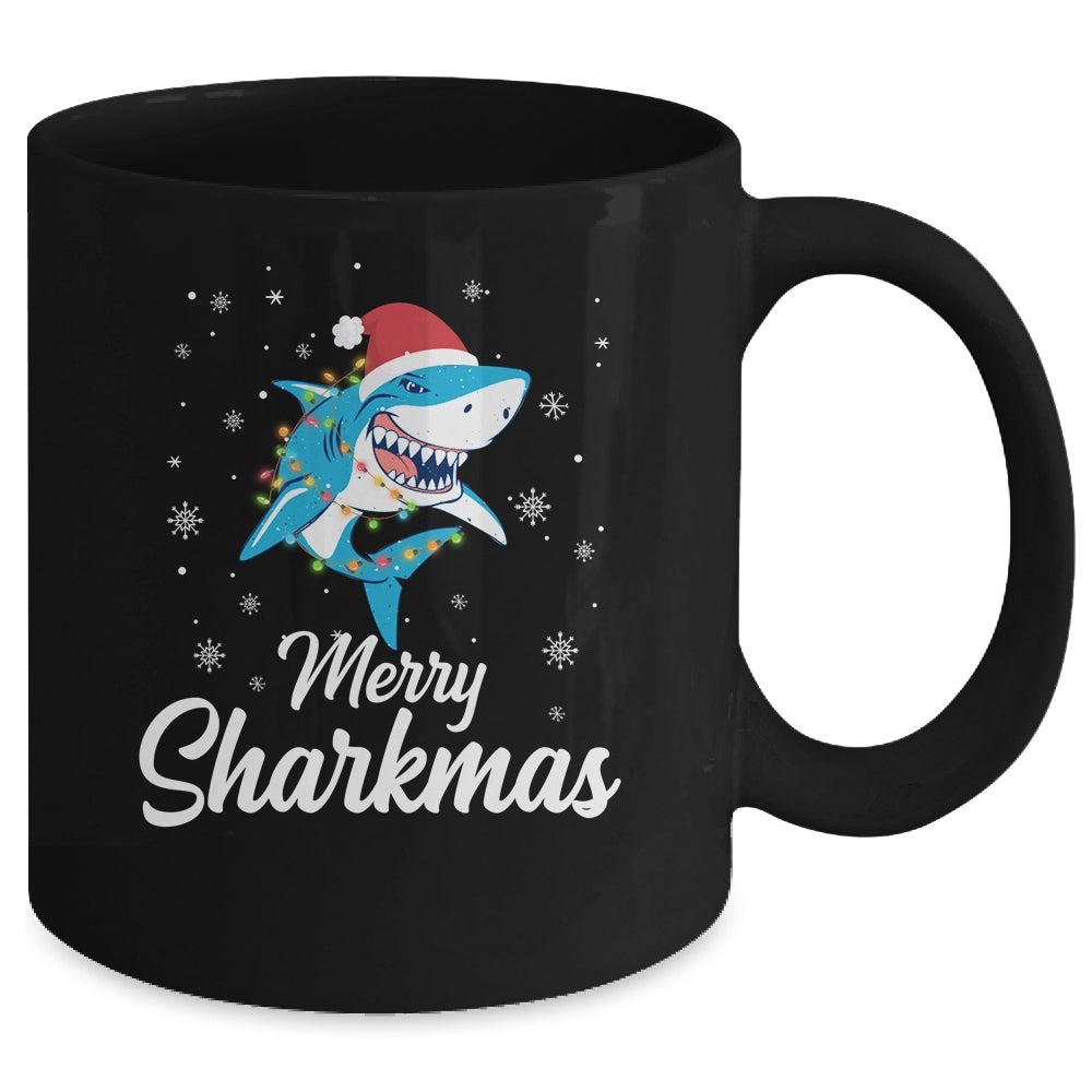 Merry Sharkmas Santa Christmas Sharks Lover Gift Mug Coffee Mug | Teecentury.com