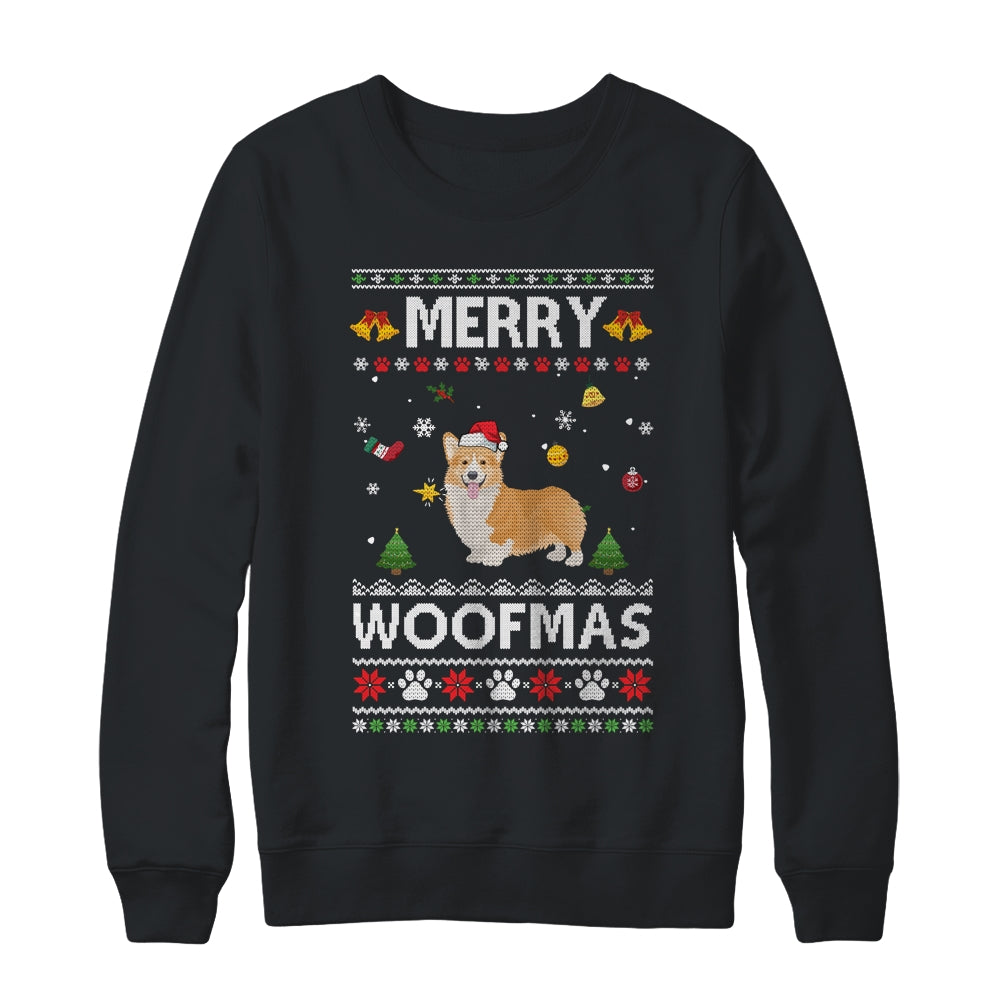 Merry Woofmas Corgi Santa Reindeer Ugly Christmas Sweater T-Shirt & Sweatshirt | Teecentury.com