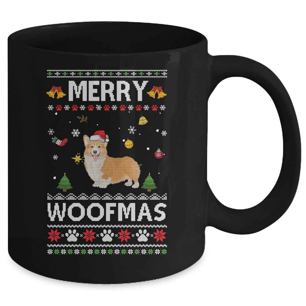 Merry Woofmas Corgi Santa Reindeer Ugly Christmas Sweater Mug Coffee Mug | Teecentury.com