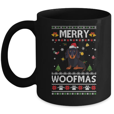 Merry Woofmas Dachshund Santa Reindeer Ugly Christmas Sweater Mug Coffee Mug | Teecentury.com