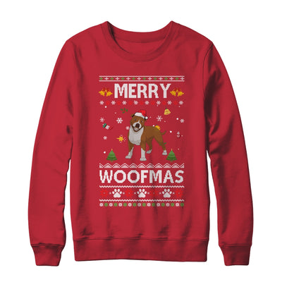 Merry Woofmas Pitbull Santa Reindeer Ugly Christmas Sweater T-Shirt & Sweatshirt | Teecentury.com