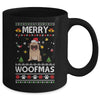 Merry Woofmas Pug Santa Reindeer Ugly Christmas Sweater Mug Coffee Mug | Teecentury.com
