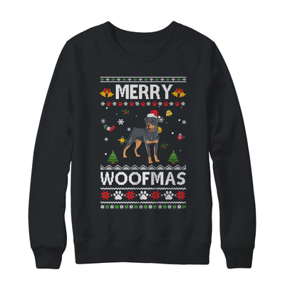 Merry Woofmas Rottweiler Santa Reindeer Ugly Christmas Sweater T-Shirt & Sweatshirt | Teecentury.com