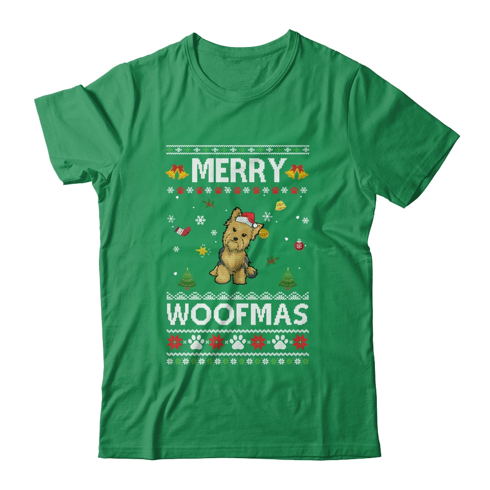 Merry Woofmas Yorkie Santa Reindeer Ugly Christmas Sweater T-Shirt & Sweatshirt | Teecentury.com