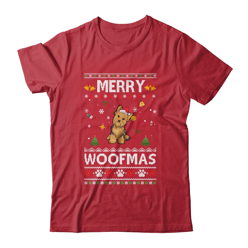 Merry Woofmas Yorkie Santa Reindeer Ugly Christmas Sweater T-Shirt & Sweatshirt | Teecentury.com