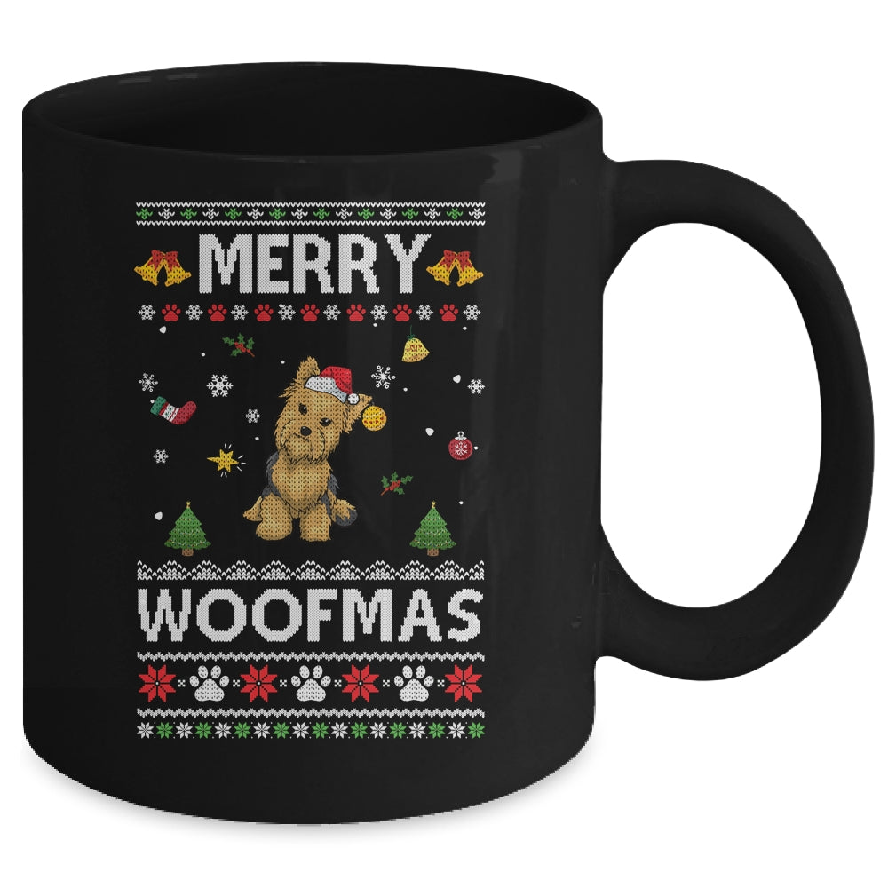Merry Woofmas Yorkie Santa Reindeer Ugly Christmas Sweater Mug Coffee Mug | Teecentury.com
