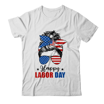 Messy Bun American Flag Labor Day Men Woman USA Vintage Shirt & Tank Top | teecentury