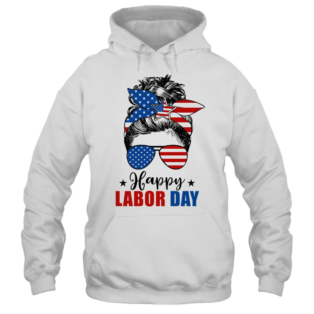Messy Bun American Flag Labor Day Men Woman USA Vintage Shirt & Tank Top | teecentury