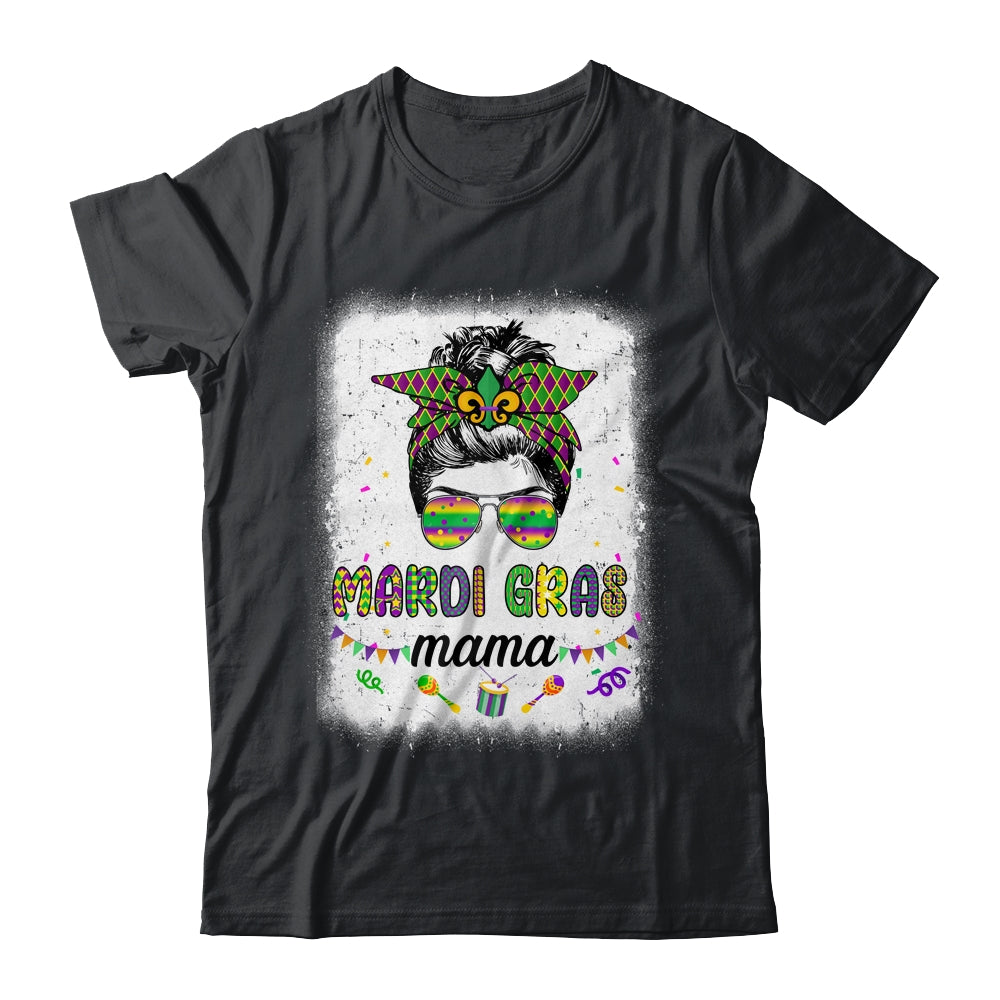 Messy Bun Hair Glasses New Orleans Carnival Mardi Gras Mama Shirt & Tank Top | teecentury