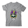 Messy Bun Hair Skull Mardi Gras Party For Women Shirt & Tank Top | teecentury