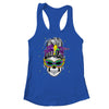 Messy Bun Hair Skull Mardi Gras Party For Women Shirt & Tank Top | teecentury