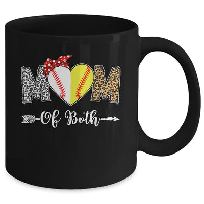 Messy Bun Mom Of Both Baseball Softball Mom Mothers Day Mug | teecentury