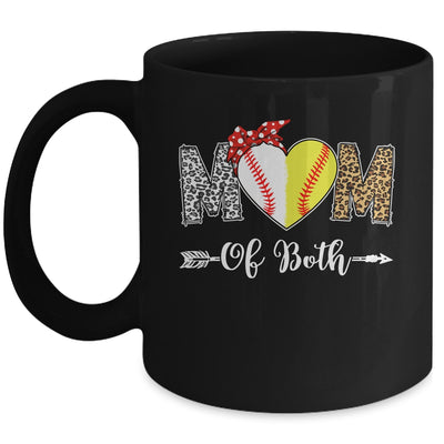 Messy Bun Mom Of Both Baseball Softball Mom Mothers Day Mug | teecentury