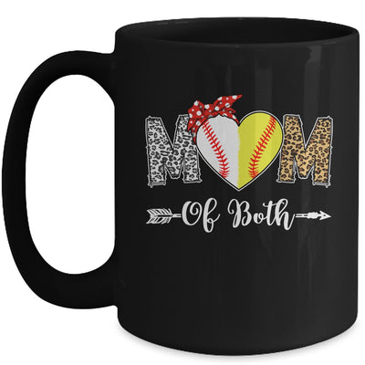 Messy Bun Mom Of Both Baseball Softball Mom Mothers Day Mug | teecentury