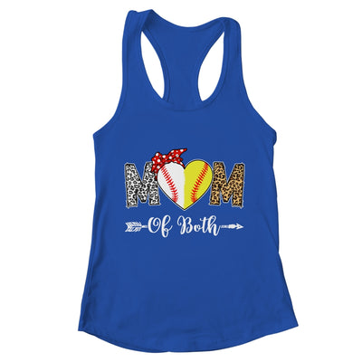 Messy Bun Mom Of Both Baseball Softball Mom Mothers Day Shirt & Tank Top | teecentury