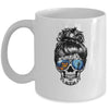 Messy Bun Skull Leopard Print Pumpkin Halloween Costume Mug Coffee Mug | Teecentury.com