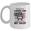 Messy Buns And Loaded Guns Raising Wolves Not Sheep Mug Coffee Mug | Teecentury.com