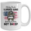 Messy Buns And Loaded Guns Raising Wolves Not Sheep Mug Coffee Mug | Teecentury.com