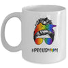 Messy Hair Bun Proud Mom LGBT Gay Pride Support LGBTQ Mug Coffee Mug | Teecentury.com