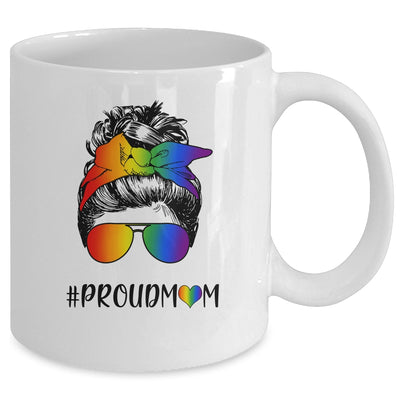 Messy Hair Bun Proud Mom LGBT Gay Pride Support LGBTQ Mug Coffee Mug | Teecentury.com