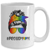 Messy Hair Bun Proud Mom LGBT Gay Pride Support LGBTQ Mug Coffee Mug | Teecentury.com