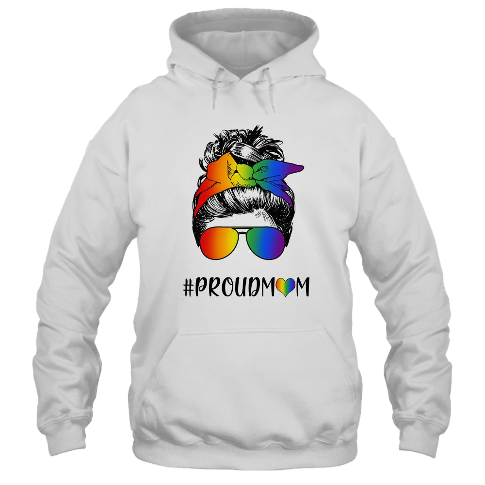 Messy Hair Bun Proud Mom LGBT Gay Pride Support LGBTQ T-Shirt & Tank Top | Teecentury.com