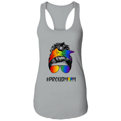 Messy Hair Bun Proud Mom LGBT Gay Pride Support LGBTQ T-Shirt & Tank Top | Teecentury.com