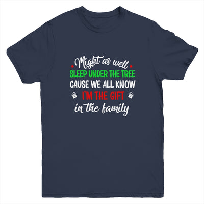 Might As Well Sleep Under The Tree Funny Christmas Family Youth Youth Shirt | Teecentury.com