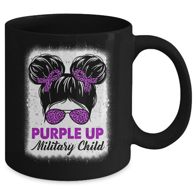 Military Girl Purple Up Leopard Sunglasses Messy Bun Girls Mug | teecentury