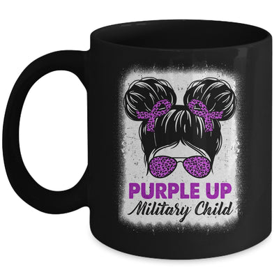 Military Girl Purple Up Leopard Sunglasses Messy Bun Girls Mug | teecentury