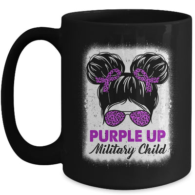 Military Girl Purple Up Leopard Sunglasses Messy Bun Girls Mug | teecentury