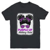 Military Girl Purple Up Leopard Sunglasses Messy Bun Girls Youth Shirt | teecentury